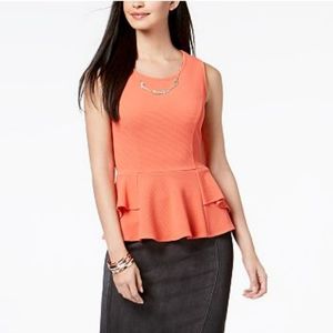 Thalia Sodi Orange Peplum Top